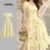 Lovito Vestido Elegante com Botões para Primavera/verão Vestido Amarelo para Mulheres L149LD539