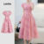 Lovito Vestido Elegante com Pregas Confortável e Estiloso para Primavera/verão Vestido Vermelho L158ED1523