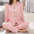 Lovito Conjunto de Pijama 2 Peças Casual Confortável para Casa e Exterior Mãe/Verão para Mulheres LNE121193