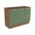 Balcão de Cozinha Modulado Botanic M624 c/ 2 Portas e 3 Gavetas s/Tampo 120cm Nogueira/Verde Oliva – Kappesberg