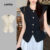 Lovito Regata Feminina Casual Lisa Com Botões Frontais Para O Verão/primavera Lne38198 (multicolorida)