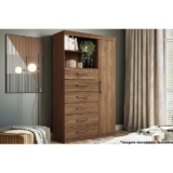 Cômoda de Quarto Marabá 1.6 c/ 1 Porta 2 Nichos e 6 Gavetas Jatoba/Ebano – Santos Andirá