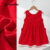 Lovito Vestido Infantil Casual Com Laço Para Festa De Natal Primavera/verão Vermelho Para Meninas LNL123285