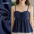 Lovito Top Casual de Peplum com Laços para Primavera/verão Cor Azul-marinho para Mulheres L157ED011