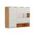 Armário Aéreo p/ Cozinha Nápoli Prime 3 Portas ( 2 c/ Vidros Reflecta) 120cm Amendoa/Off White – Ronipa
