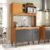 Cozinha Elegance Compacta 4 Portas 1 Gaveta Nicho Micro Freijó/Grafite