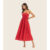 Vestido Midi Feminino Em Laise Endless Vermelho