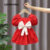 Lovito Vestido Infantil Casual Com Laço Para Festa De Natal Primavera/verão Vermelho Para Meninas LNL123239
