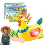 Galinha Robô Infantil Anda Bota Ovos Com Luz Som Brinquedo Presente Educativo Amarelo Kizumba