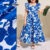 Lovito Kids Vestido Fofo com Recorte e Babado Primavera/verão Vestido Azul Escuro para Menina L148ED076