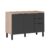 Gabinete de Cozinha Modulado Balcão Firenze 3 Portas e 2 Gaveta s/ Tampo p/Pia 120cm Avena/Grafito – Demóbile