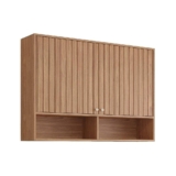 Armário Aéreo p/ Cozinha Divina c/ 2 Portas Ripadas 120 cm Freijo – Cinamomo – MGM