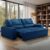 Sofá Retrátil e Reclinável 3 lugares com Molas 1,80m Lais Suede Azul Adonai Estofados