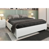 Cama de Casal Queen Mônaco Branco/Neve – Tcil Móveis