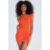 Vestido Curto Malha Canelado Planet Girls Laranja Médio