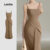 Lovito Vestido Elegante Com Detalhe De Nó Na Cintura Modelo Cáqui Para Mulheres Ideal Para a Primavera/verão L137ED310