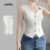 Lovito Sensibilidade de Design Elegante de Topo Assimétrico com Abertura Primavera/verão Blusa Branca L137ED877