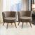 Kit 2 Poltronas Para Sala Decorativa Isa Suede Cappuccino Adonai Estofados