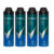 Kit 4 Desodorante Rexona Men Active Dry Aerosol Antitranspirante 72h 150ml