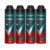 Kit 4 Desodorante Rexona Antibacterial Protection Men Aerosol Antitranspirante 72h 150ml