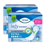 Kit 2 Absorvente para Incontinência Urinária Tena Lady Discreet Extra 8 Unidades