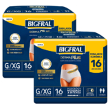 Kit 2 Roupa Íntima Bigfral Derma Plus G/XG 16 Unidades