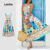Lovito Vestido Boho com Pregas Vestido de Primavera/verão para mulheres LBL30278