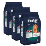 Kit 3 Ração para Cães Foster One Raças Pequenas sabor Carne e Arroz 1kg