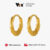 Vnox Gold Stainless Steel Gothic Geometric Hypoallergenic Huggies Hoop Earrings for Men Boy