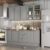 Cozinha Compacta 100% Mdf 4 Peças com Portas de Vidro Americana Cinza/Nature