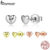 Bamoer 925 Sterling Silver Petite Plain Corações brincos Do Parafuso Prisioneiro Para As Mulheres De Prata Pequenos Jóias Finas PAS441