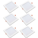 Kit 6 Painéis Plafon Quadrado Embutir 12W Luz Branca 6500K Luminária de Gesso Forro 127v 220v Avant