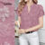 Lovito Blusa Boho Jacquard Estrutura Linha Primavera/verão Blusa Rosa para mulheres L150ED165