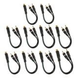 KIT 10 CABO Y RCA PRETO 1F 2M PERMAK OURO PARA SOM AUTOMOTIVO