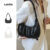 Lovito Sacola Casual Com Alça Superior Bolsa Plissada Lisa Para Mulheres L66AD043  (Branco/Preto)