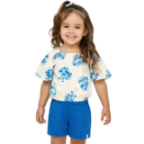 Conjunto Infantil Menina Conchinhas Elian Bege