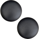 Kit 02 Assentos Redondo Banqueta Cadeira Estofados Poltronas H02 Corino Preto 35 cm – Lyam Decor