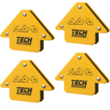 kit 4 Esquadro Magnético TECH 12kg Solda Multiângulos 30° 45° 135° Aço Reforçado Dupla Face