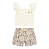 Conjunto Infantil Menina Canelado Folhas Colorittá Bege