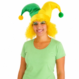 Chapéu Bobo Da Corte Verde E Amarelo Com Peruca Festa Brasil