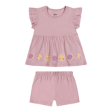 Conjunto Curto Bebê Menina Solzinho Elian Rosa