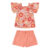 Conjunto Infantil Menina Floral Alegre Elian Laranja