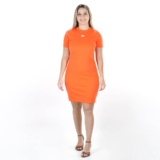 Vestido CLC Colcci Tubinho Canelado Small Laranja – Feminino