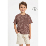 Conjunto Infantil Menino Folhas Bolso Colorittá Marrom