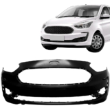 Parachoque Dianteiro Ka Hatch Sedan 2019 2020 2021 Com Furo Milha Preto Liso