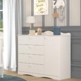 Cômoda Infantil 4 Gavetas Aquarela Espresso Móveis Branco