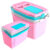 Kit Caixa Cooler Termica 20 Litros Com Alça Cor Rosa com Caixa 8 Litros Pesca Praia Termolar