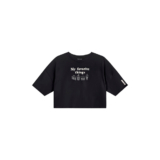 Blusa Cropped Juvenil Menina Estampa Puff Beats Preto