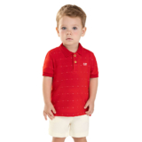 Conjunto Infantil Menino Polo Trabalhada Colorittá Vermelho
