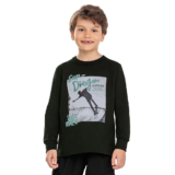 Camiseta Manga Longa Infantil Menino Urbano Elian Preto